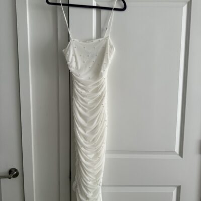 Windsor Square Neckline Pearl Beading Maxi Dress