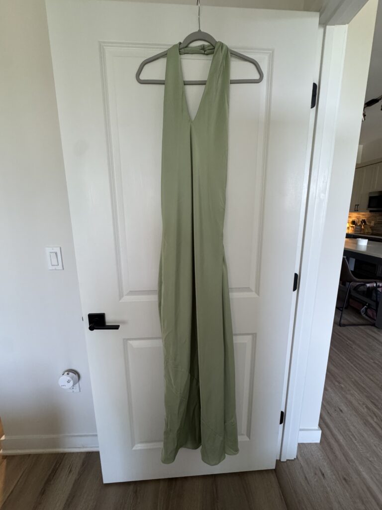 Amazon Satin Green Dress